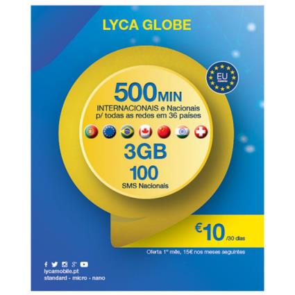 CARTÃO SIM  GLOBE 10EUR