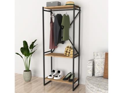 Bengaleiro [EN.CASA] (Castanho - Metal, Aglomerado de Madeira - 160 x 66 x 34 cm)