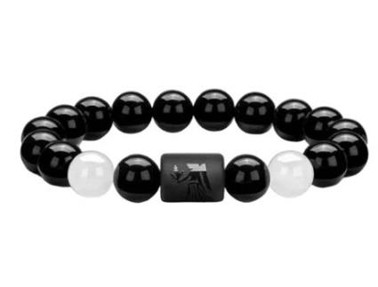 Pulseira ZENDRO Onyx Constellation Virgem (Missanga - Preto - 18 a 20 cm)