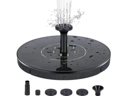 Fonte de Água a Energia Solar 18 Cm com Iluminação Led Branca INF