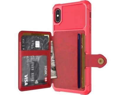 Capa iPhone X, XS WISETONY Kaiqimi-697 Vermelho