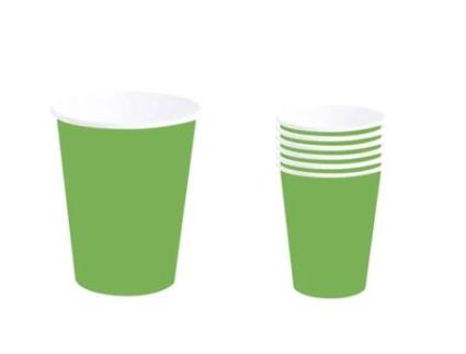Copos Descartáveis GUIRCA Pack De 6 Verde Neon De 240 Ml (90 Cm)