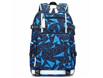 Mochila de ombro mochila de estudante simples mochila de estudante casual mochila de homem de 16 polegadas Triângulo Azul