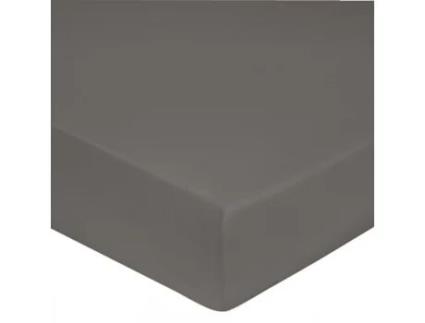 Lençól de Baixo BLANC AVENUE (180 x 200 cm - 100% Algodão - Cinzento)