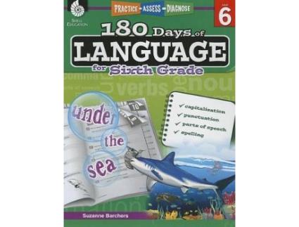 Livro 180 days of language for sixth grade de suzanne barchers (inglês)