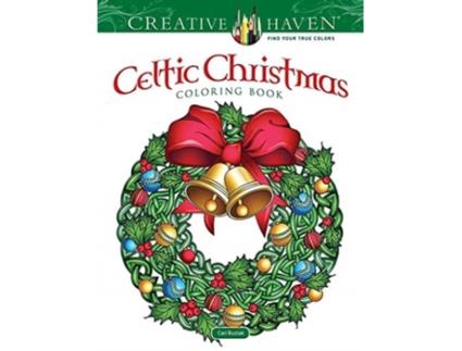 Livro creative haven celtic christmas coloring book de cari buziak (inglês)