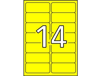 Etiquetas Adesivos de Permanente A4 20 Folhas APLI (Amarelo - 99,1 X 38,1 mm)