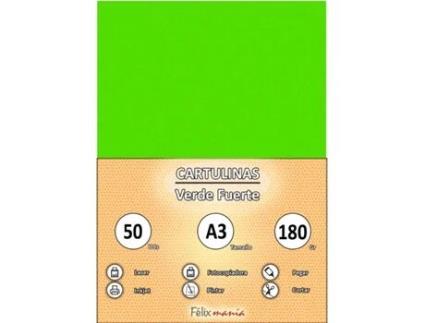 Papelão 180Gr A3 Verde Forte 50 Folhas