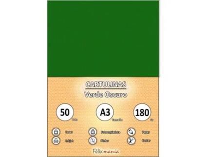 Papelão 180Gr A3 Verde Escuro 50 Folhas
