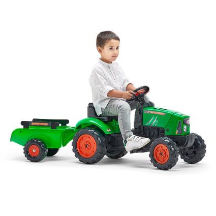 Trator Super Charger Small Green + Reboque