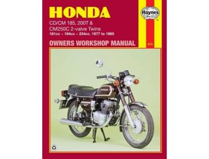 Livro honda cd/cm185 200t & cm250c 2-valve twins (77 - 85) de haynes publishing (inglês)