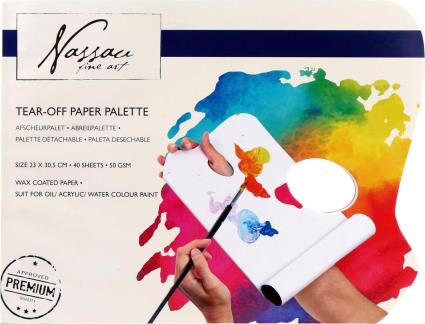 Paleta com 40 folhas enceradas destacáveis 23x30cm