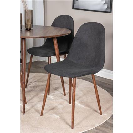 Venture Home Cadeiras de jantar Polar 2 pcs poliéster preto/natural