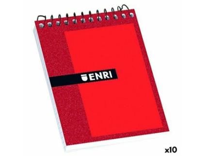 Bloco de Notas Enri Vermelho 4 Mm 80 Folhas 1/16'.