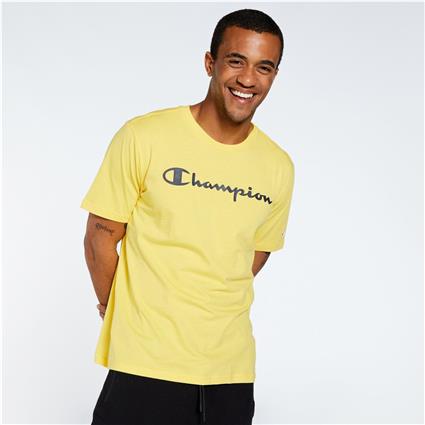 Champion Big Logo - Amarelo - T-shirt Homem tamanho L