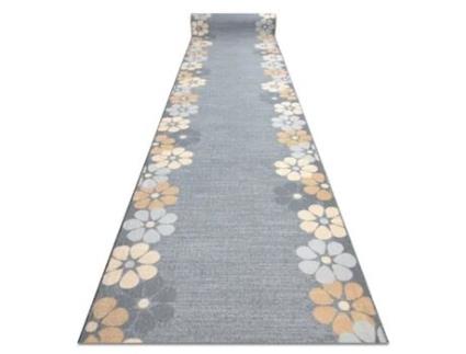 Passadeira Antiderrapante Cube Flor, A Goma Cinzento 100 cm