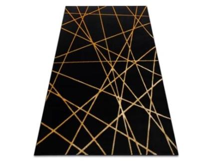 Tapete Gloss Moderno 406C 86 À Moda, Glamour, Art Deco, Geométrico Preto/Ouro (160 x 220 cm)