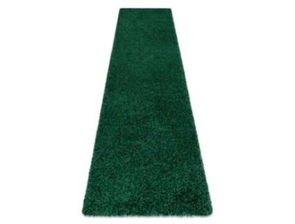Tapete, Passadeira Soffi Shaggy 5cm Bouteille Verte - Para Cozinha, Ante-Sala, Corredor