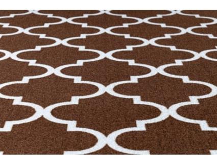 Passadeira Base Antideslizante Trevo Marroquino 90 cm Castanho Trellis 30351