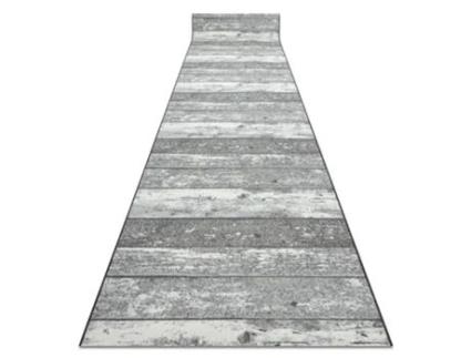 Alcatifa Do Corredor com Reforço de Borracha 80 cm Madeira, Borda Cinzento
