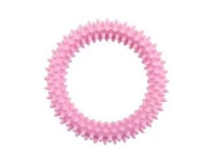 Anel De Brinquedo Pequeno Cão Com Espetos Rosa 11 cm NAYECO