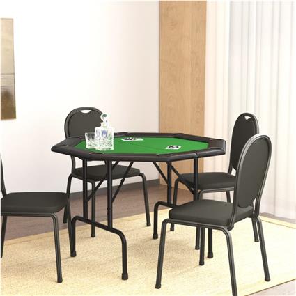 vidaXL Mesa de póquer dobrável 8 jogadores 108x108x75 cm verde