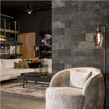 WallArt Ladrilhos de couro Bonham preto 2 tons 32 pcs