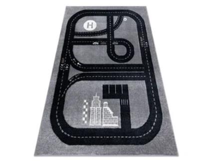 Tapete Fun Track Para Crianças, Rua, Cidade Cinzento (80 x 150 cm)