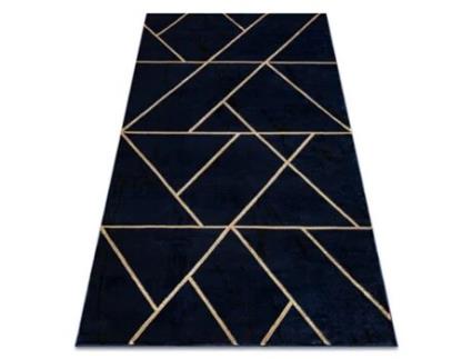 Tapete Emerald Exclusivo 1012 Glamour, À Moda Geométrico Azul Escuro / Ouro (160 x 220 cm)