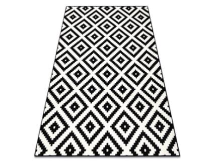 Tapete BCF MORAD Ruta Diamantes, Geométrico - Preto/Creme (80 x 150 cm)
