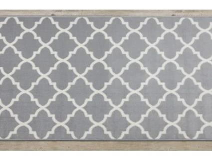 Passadeira Bcf Morad Trelis Treliças Marroquinas Cinzento/Creme 100 cm