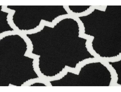 Passadeira Bcf Morad Trelis Treliças Marroquinas Preto / Creme 120 cm