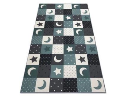 Tapete Para Crianças Stars Estrelas Turquês/Cinzento (100 x 150 cm)