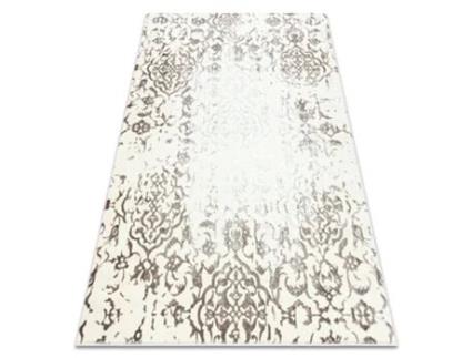 Tapete Moderno Core 247A Ornamento Vintage - Estrutural, Dois Níveis, Creme / Castanho (180 x 270 cm)