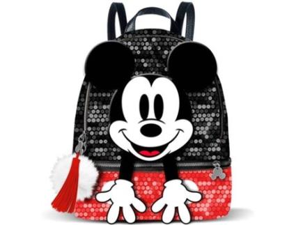 Mochila  Mickey Disney Preto e Vermelho (32,5x20x26,5cm)