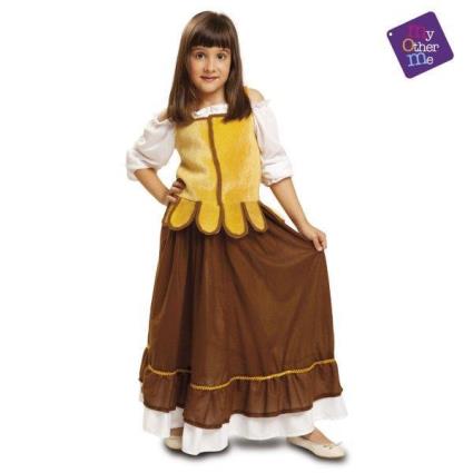 Fato de Menina  Empregada Medieval Amarelo (Tam: 7 a 9 anos)