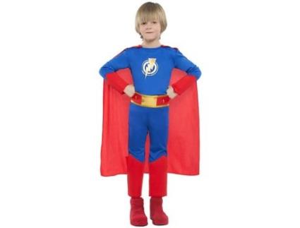 Fato de Menino  Super-Herói Azul E Vermelho (Tam: 5 a 6 anos)