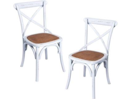 Pack 2 Cadeiras  Altea (Branco - 43 x 87 x 45 cm - Madeira - Junco)