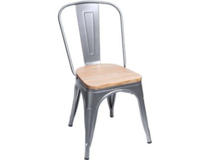 Cadeira  Torix (Cinzento - 46 x 85 x 46 cm - Aço Reforçado - Madeira)