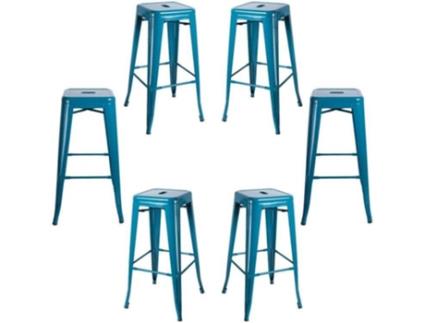 Pack 6 Bancos  Torix (Verde - 42 x 76 x 42 cm - Aço Reforçado)