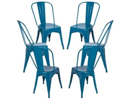 Pack 6 Cadeiras  Torix (Verde - 45 x 86 x 48 cm - Aço Reforçado)