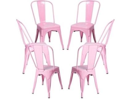 Pack 6 Cadeiras  Torix (Rosa - 45 x 86 x 48 cm - Aço Reforçado)