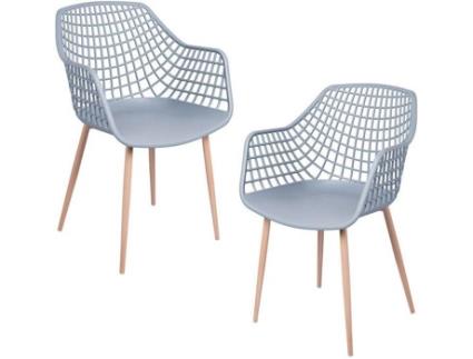 Pack 2 Cadeiras  Riva (Cinzento - 41 x 84,5 x 45 cm - Polipropileno - Aço)