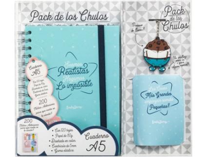 Pack de Caderno LOVELY Caderno + Cartão + Porta-Chaves (A5)