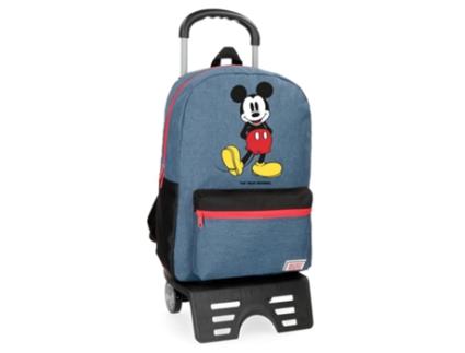 Mochila MICKEY Azul 42cm com Rodas (42x32x16cm)