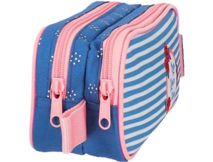 Estojo ROLL ROAD Rose Azul (23x9x7cm)