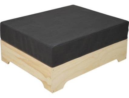 Pufe  782877 Industrial Box  (Branco - 65x80x35 cm - Madeira e Metal)