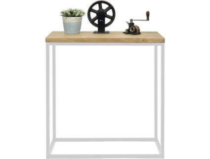 Aparador  iCub Big Wood (Branco - 35x70x80 - Madeira e Metal)