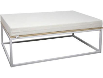 Banco  iCub (Branco - 40 x 120 x 51 cm - Pele Sintética)