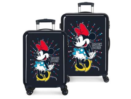 Conjunto de Malas de Cabine  Minnie Rock Dots Rígidas 55 e 68cm Azul